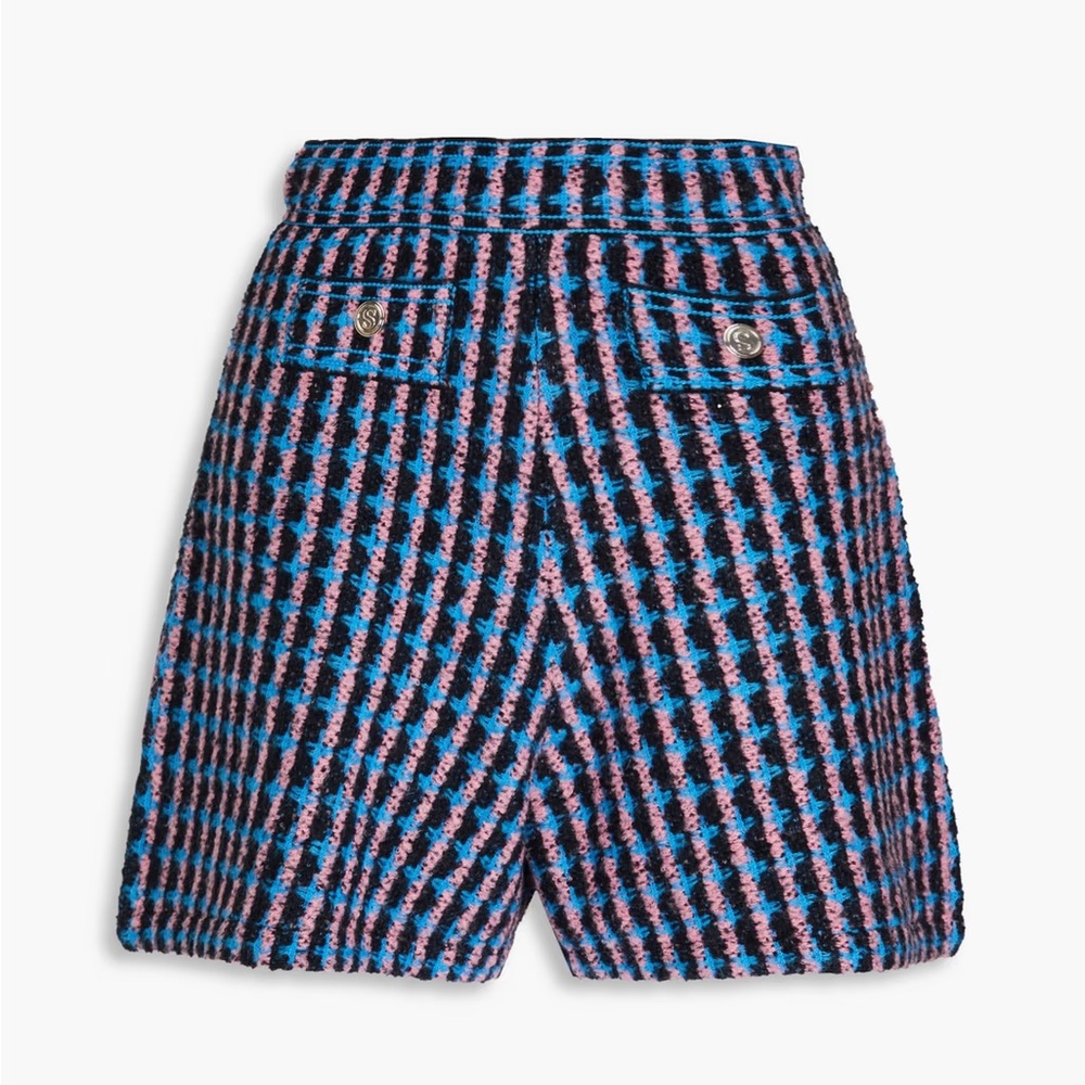 Sandro Blue and Pink Textured Shorts